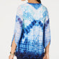 JM Collection Women's Tie Dyed Tunic Blue Size Petite Small