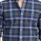 Ralph Lauren Men's Classic Fit Stretch Plaid Shirt Blue Size Medium
