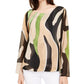 Alfani Women's Printed Bubble Hem Top Brown Size X-Small