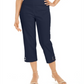 JM Collection Women's Grommet TrimCapri Pants Blue Size XX-Large