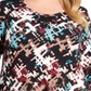 JM Collection Women's Plus Printed Top Black Size 0X
