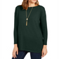 Style & Co Women's Seam-Front Tunic Sweater Green Size X-Small