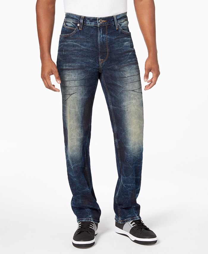 Sean John Men's Hamilton Denim Mid Rise Straight Leg Jeans Blue Size 40X32