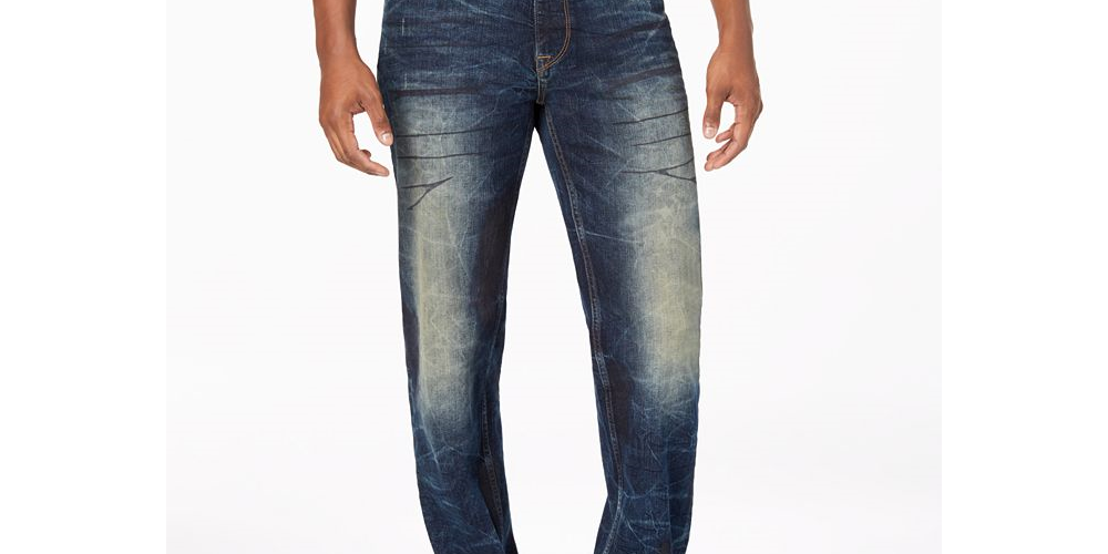 Sean John Men's Hamilton Denim Mid Rise Straight Leg Jeans Blue Size 40X32