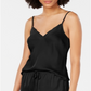 INC International Concepts Women's Scalloped Neck Camisole Pajama Top Black Size XS