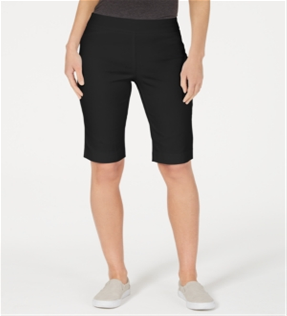 Charter Club Women's Pull on Bermuda Shorts Black Size Large