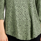 JM Collection Women's Geometric-Print Cold-Shoulder Top Green Size Small