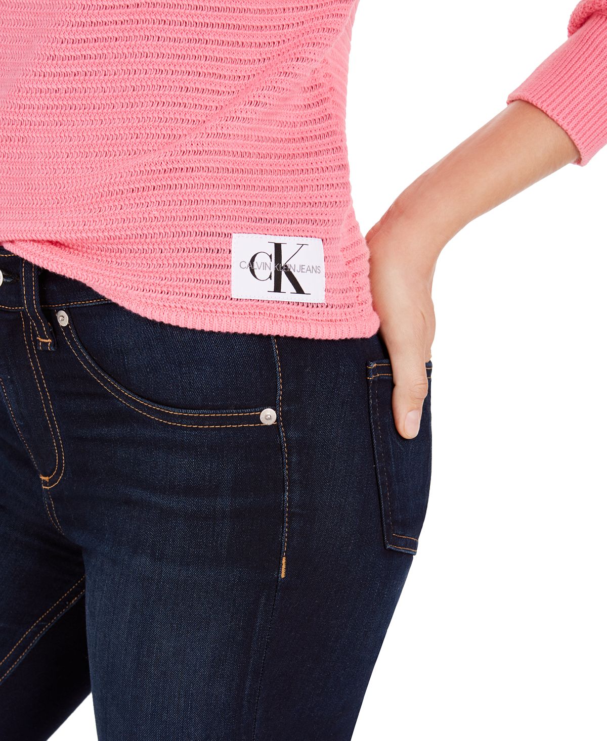 Calvin Klein Women's Jeans Cotton Sweater Pink Size S