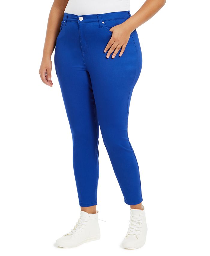 Celebrity Pink Women's Plus High Rise Skinny Jeans Blue Size 14