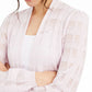 Alfani Women's Open Front Ribbed Trim Cardigan Top Pink Size Large
