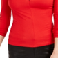 Guess Women's Maida Peek a Boo Top Red Size M