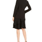 Alfani Women's Tie Waist Collarless Blazer Black Size 14