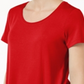 JM Collection Women's Scoop Neck Top Red Size M