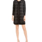 Kasper Women's Patterned Open Cardigan Sweater Black Size Petite Large