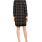 Kasper Women's Patterned Open Cardigan Sweater Black Size Petite Large