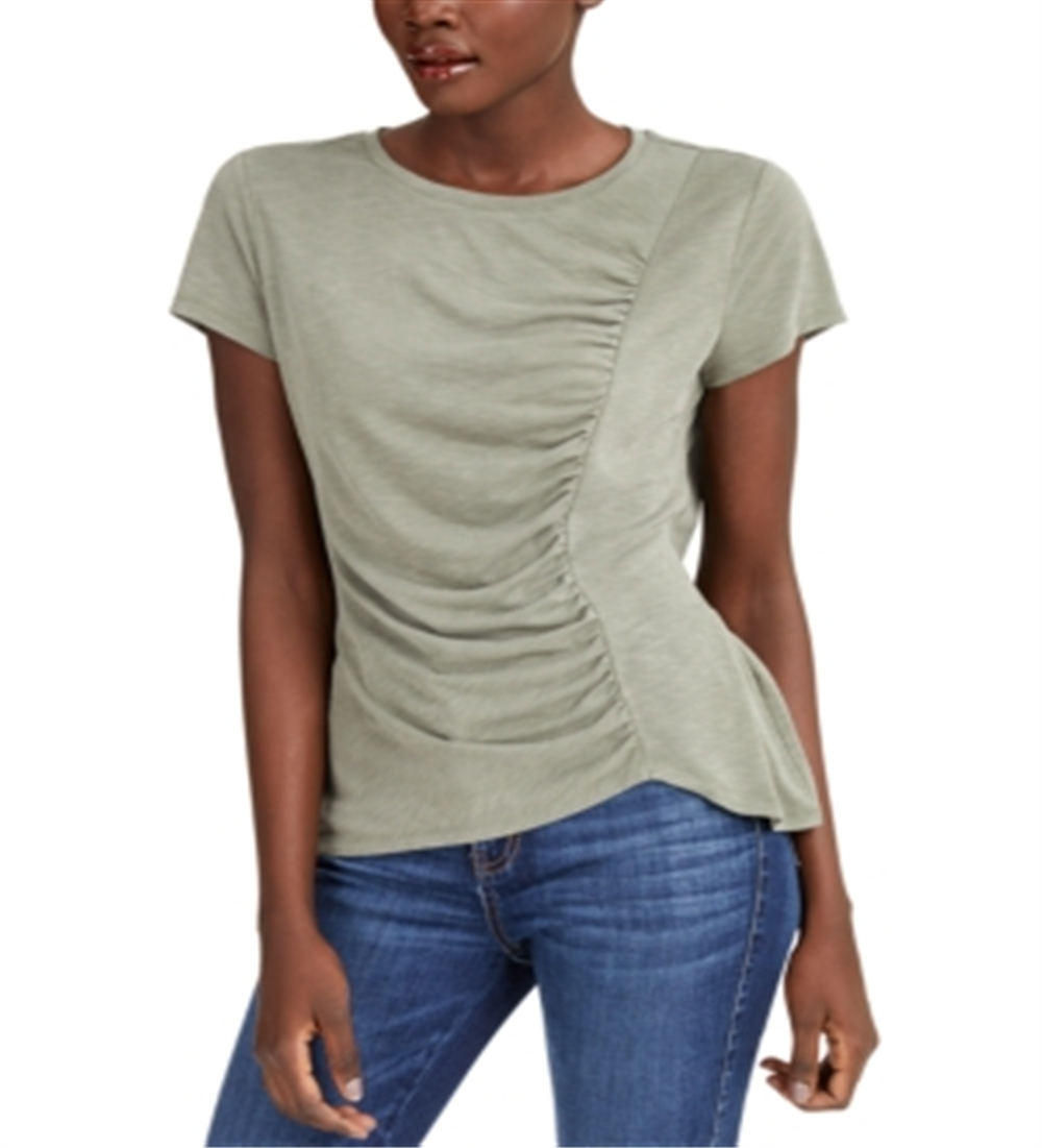 INC International Concepts Women's Earth Ruched Top Green Size X-Large