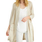 Alfani Women's Topper Open Front Cardigan Top Brown Size X-Large