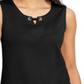 Karen Scott Women's Grommet Trim Tank Top Black Size Large