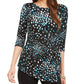 Alfani Women's Printed Top Blue Size Petite L
