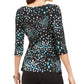 Alfani Women's Printed Top Blue Size Petite L