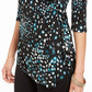 Alfani Women's Printed Top Blue Size Petite L