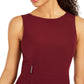 Kasper Women's Zippered Sleeveless Jewel Neck Knee Length Body Con Dress Red Size 8