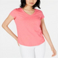 Maison Jules Women's V Neck Patch Pocket T-Shirt Pink Size XX-Large