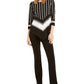 Alfani Women's Mixed Print Point Hem Top Black Size Small