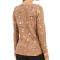 Style & Co Women's Printed Split Neck Cotton Thermal Top Brown Size Small