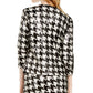 INC International Concepts Women's Sequined Houndstooth Jacket Black Size X-Small