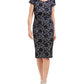 Connected Women's Embroidered Glitter Dress Blue Size 12