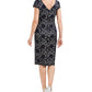 Connected Women's Embroidered Glitter Dress Blue Size 12
