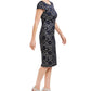 Connected Women's Embroidered Glitter Dress Blue Size 12