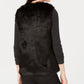 Say What? Junior's Faux Fur Vest Black Size X-Large