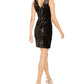 Calvin Klein Women's Sleeveless Short Sheath Cocktail Dress Black Size 14