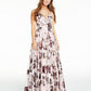 City Studio Women's Metallic Maxi Evening Dress Pink Size 16