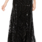 Calvin Klein Women's Cap Sleeve Sequined V Back Gown Black Size 2