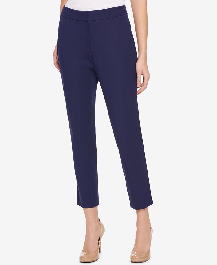 Tommy Hilfiger Women's Ashby Straight Leg Twill Dress Pants Blue Size 12