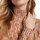 Kit & Sky Women's Cable Knit Sweater Orange Size Medium
