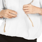 INC International Concepts Women's Cold Shoulder Chain Detail Top White Size X-Small