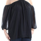 1.STATE Women's Off the Shoulder Halter Neck Blouse Black