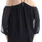 1.STATE Women's Off the Shoulder Halter Neck Blouse Black