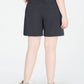 Ideology Women's Stretch Tie Pocketed Cropped Shorts Gray Size 1X