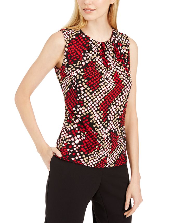 Calvin Klein Women's Pleated-Neck Top Size Petite M
