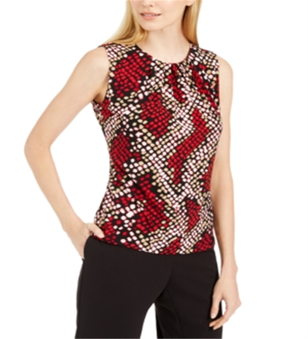 Calvin Klein Women's Pleated-Neck Top Size Petite M