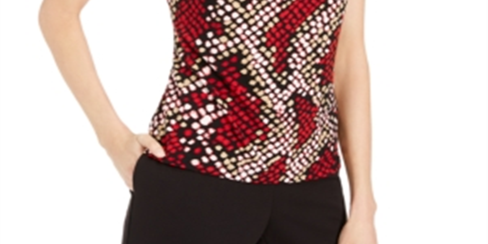 Calvin Klein Women's Pleated-Neck Top Size Petite M