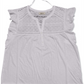 Style & Co Women's Eyelet Flutter Sleeve Top White Size Small