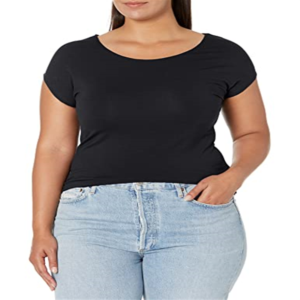 Downeast Women's Tops T Shirts for Essential Tee Black Size X-Large