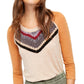 Free People Women's Knitted Front 3/4 Sleeve Crew Neck Top Brown Size Medium