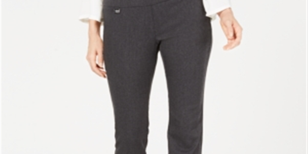 Alfani Women's Tummy Control Pull on Skinny Pants Grey Size 10